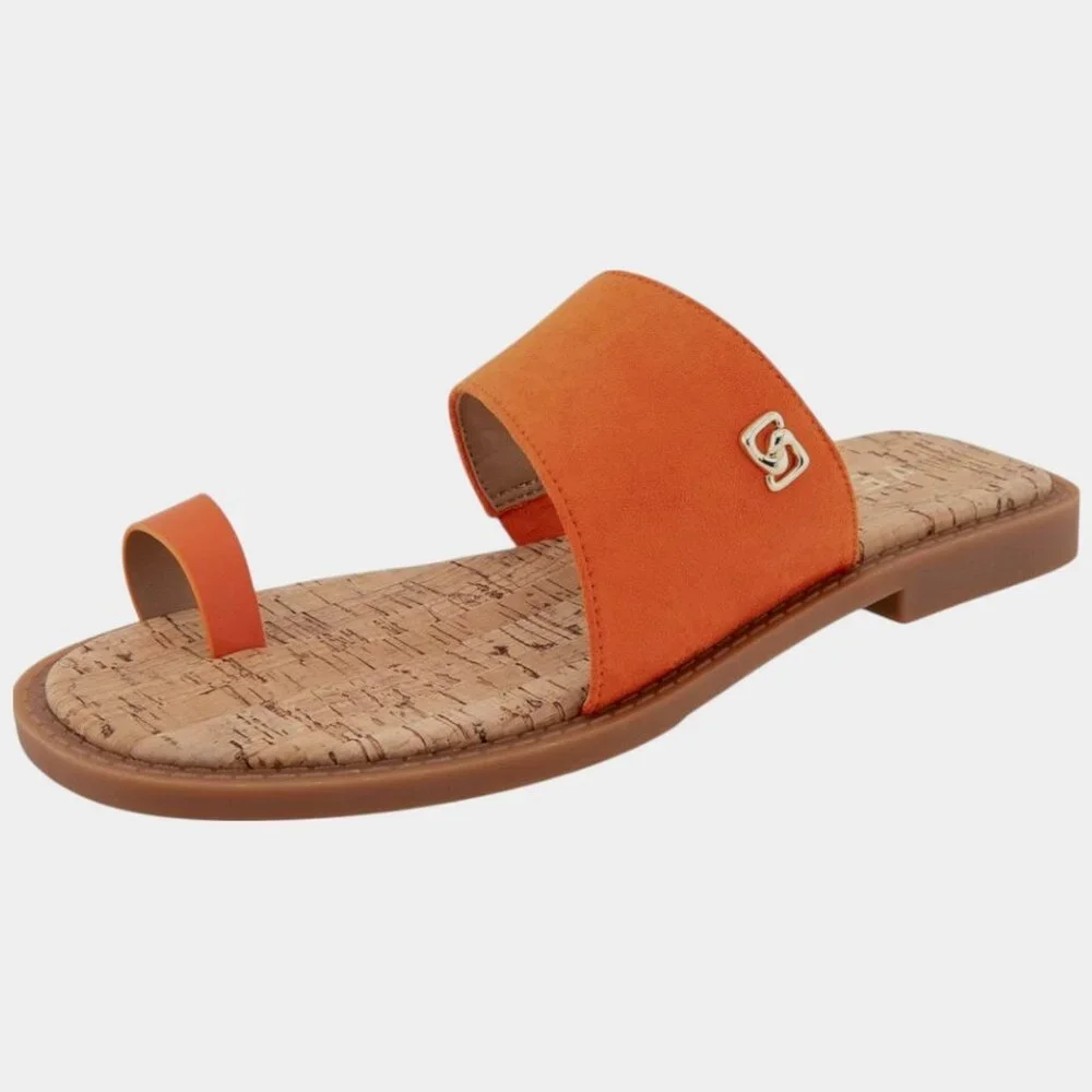 Aerosoles Women's Carder Faux Suede Flat Sandal Sz 9